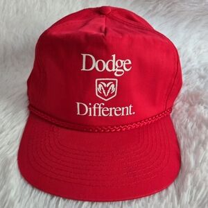 Vintage 90s Dodge Different Red Rope Detail Snapback hat